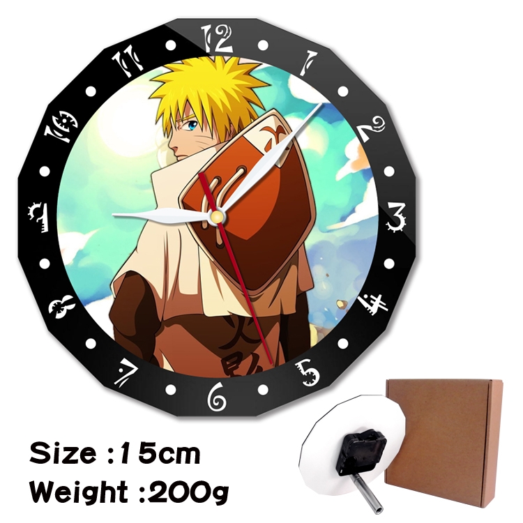 Naruto Anime double acrylic wall clock alarm clock 15cm 200g