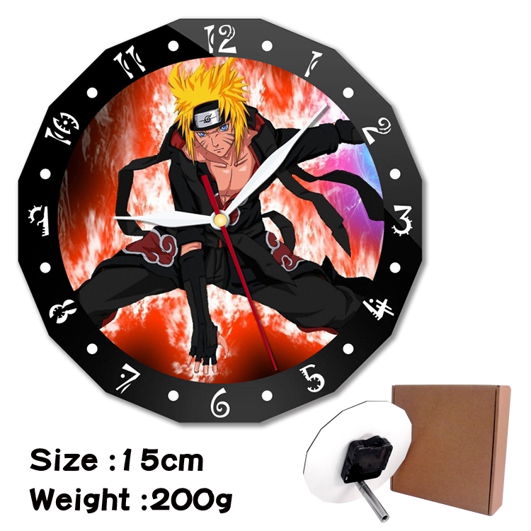 Naruto Anime double acrylic wall clock alarm clock 15cm 200g