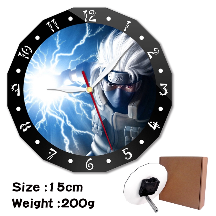 Naruto Anime double acrylic wall clock alarm clock 15cm 200g