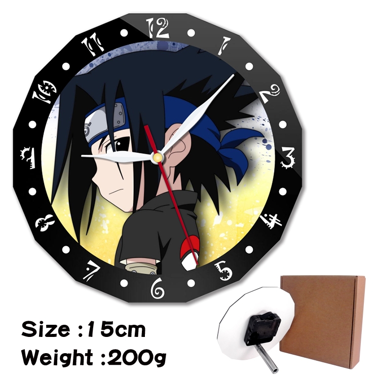 Naruto Anime double acrylic wall clock alarm clock 15cm 200g