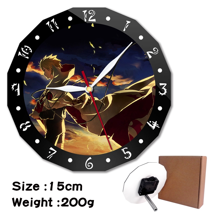 Naruto Anime double acrylic wall clock alarm clock 15cm 200g