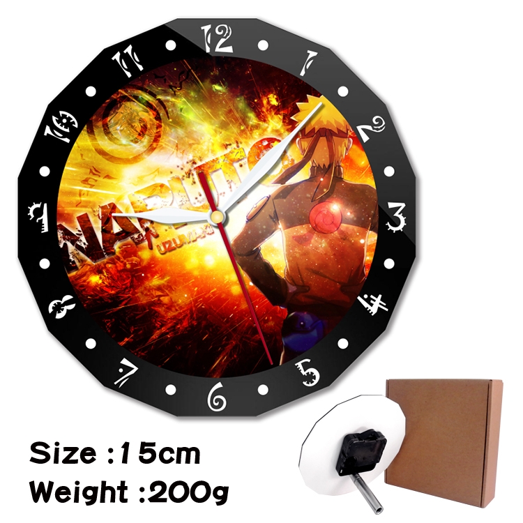 Naruto Anime double acrylic wall clock alarm clock 15cm 200g