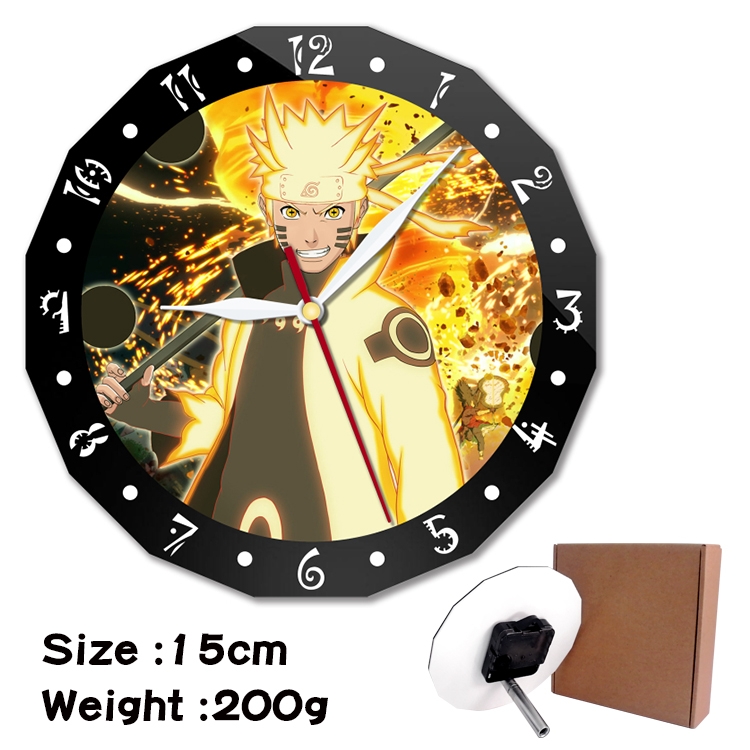 Naruto Anime double acrylic wall clock alarm clock 15cm 200g