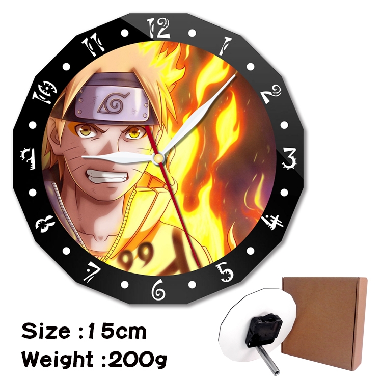 Naruto Anime double acrylic wall clock alarm clock 15cm 200g