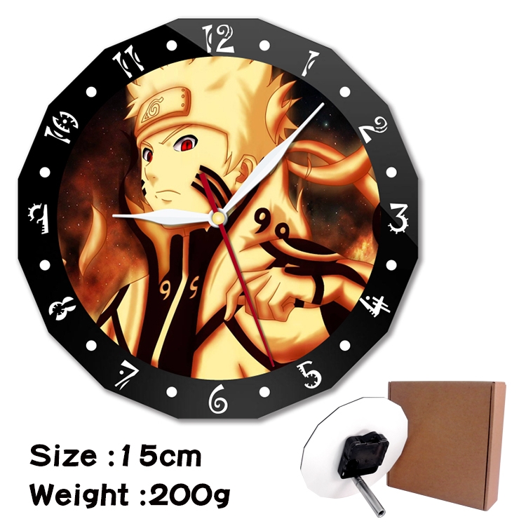 Naruto Anime double acrylic wall clock alarm clock 15cm 200g