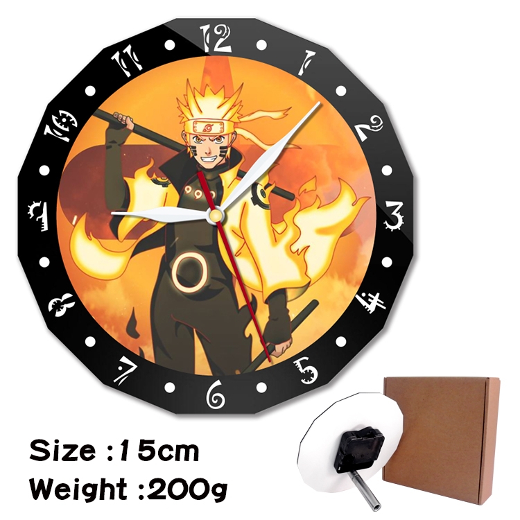 Naruto Anime double acrylic wall clock alarm clock 15cm 200g