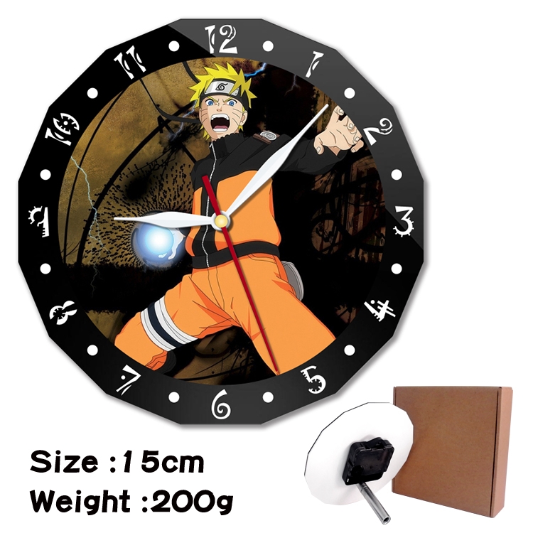 Naruto Anime double acrylic wall clock alarm clock 15cm 200g