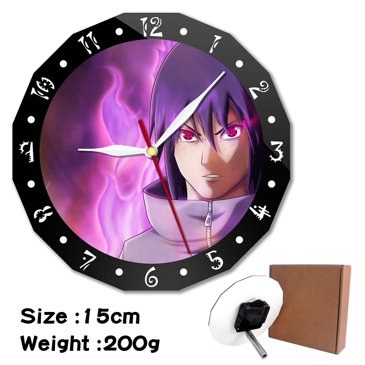 Naruto Anime double acrylic wall clock alarm clock 15cm 200g