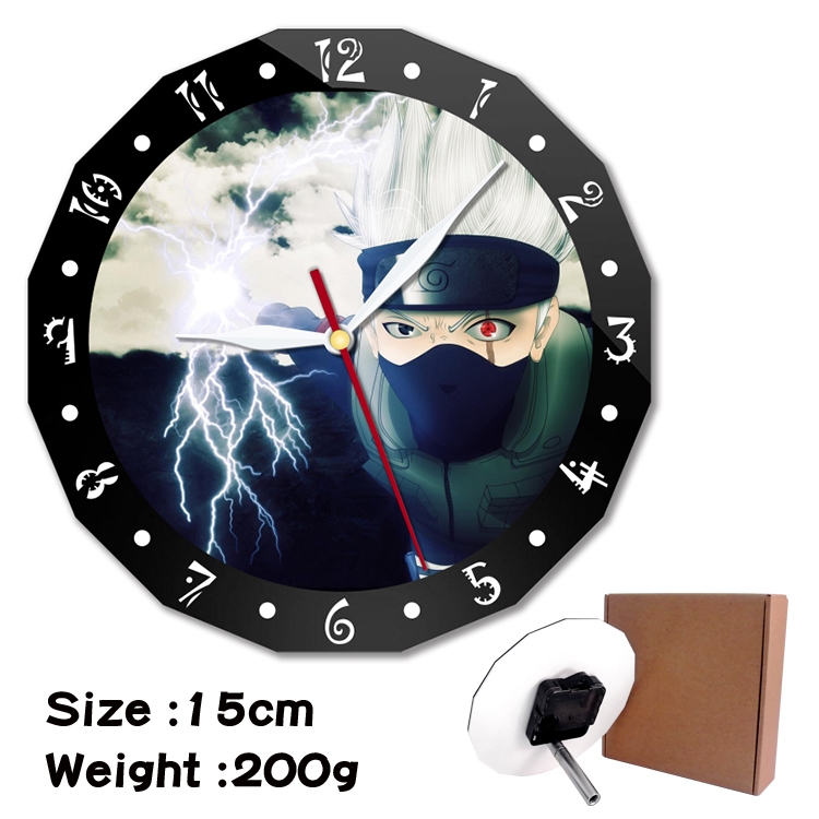 Naruto Anime double acrylic wall clock alarm clock 15cm 200g