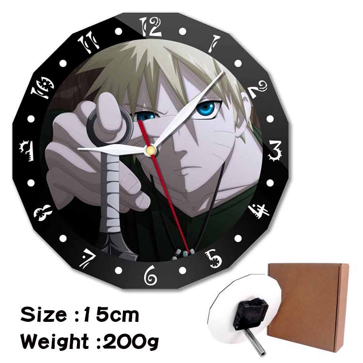 Naruto Anime double acrylic wall clock alarm clock 15cm 200g