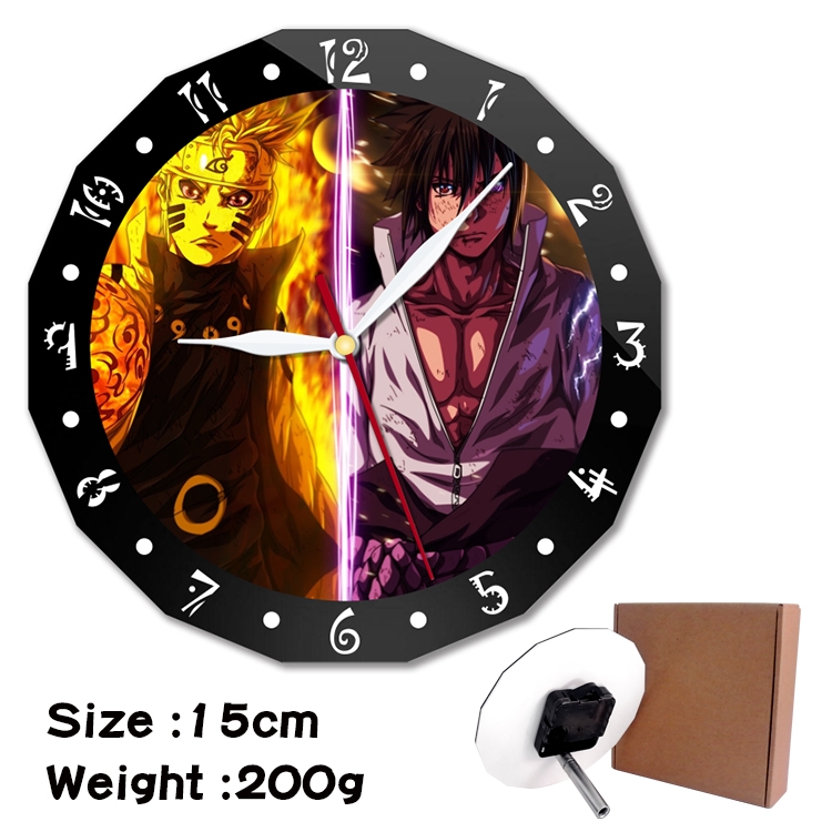 Naruto Anime double acrylic wall clock alarm clock 15cm 200g