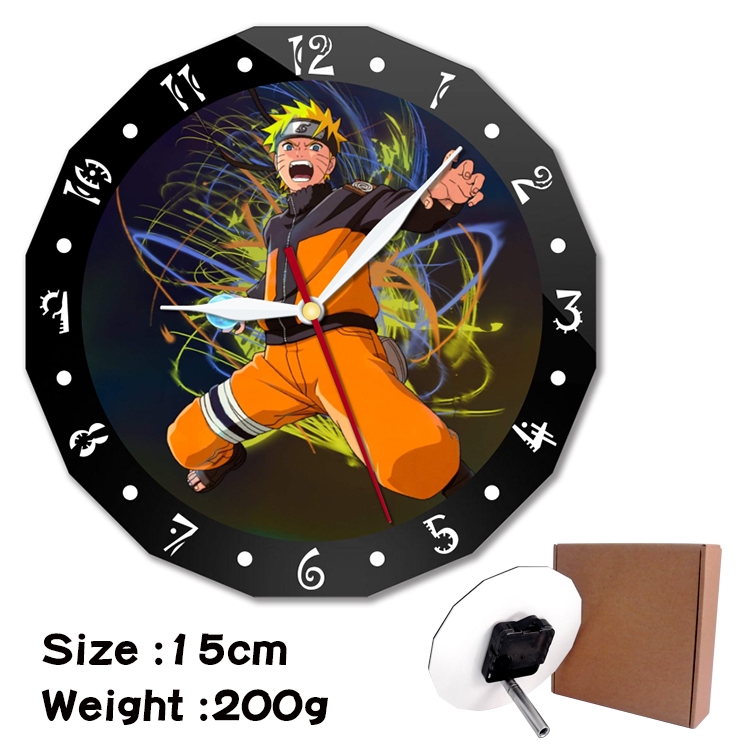 Naruto Anime double acrylic wall clock alarm clock 15cm 200g