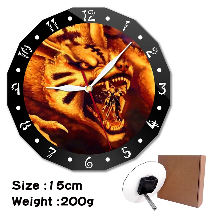 Naruto Anime double acrylic wall clock alarm clock 15cm 200g