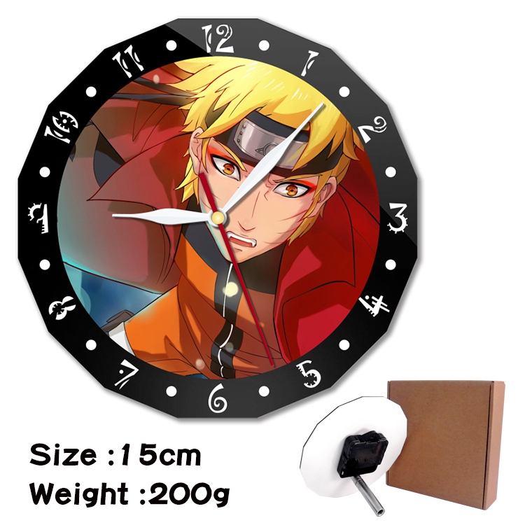 Naruto Anime double acrylic wall clock alarm clock 15cm 200g