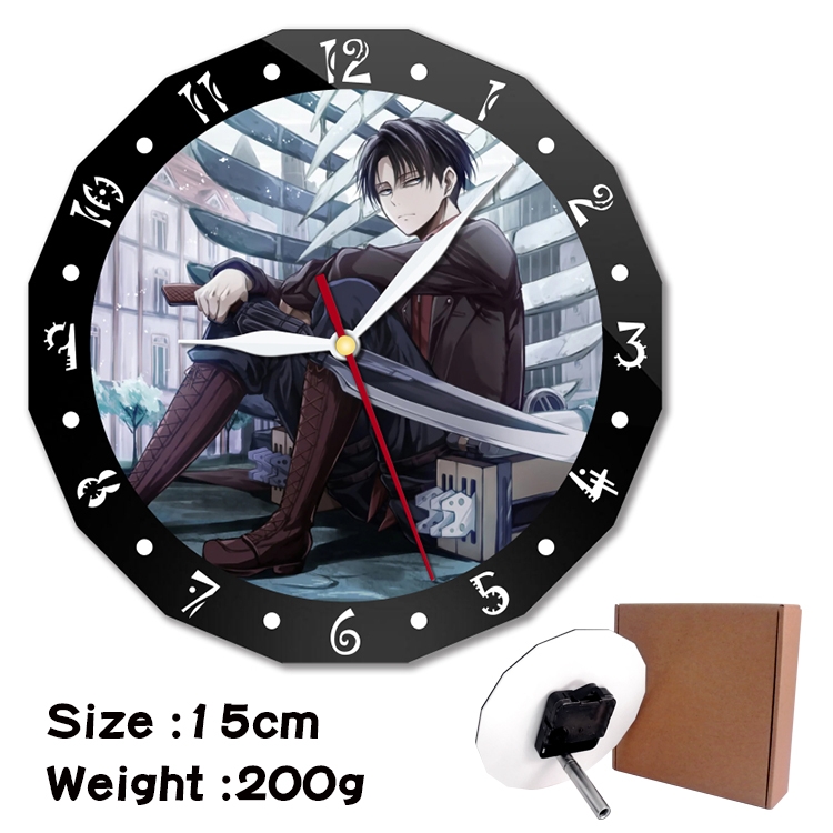  Shingeki no Kyojin Anime double acrylic wall clock alarm clock 15cm 200g