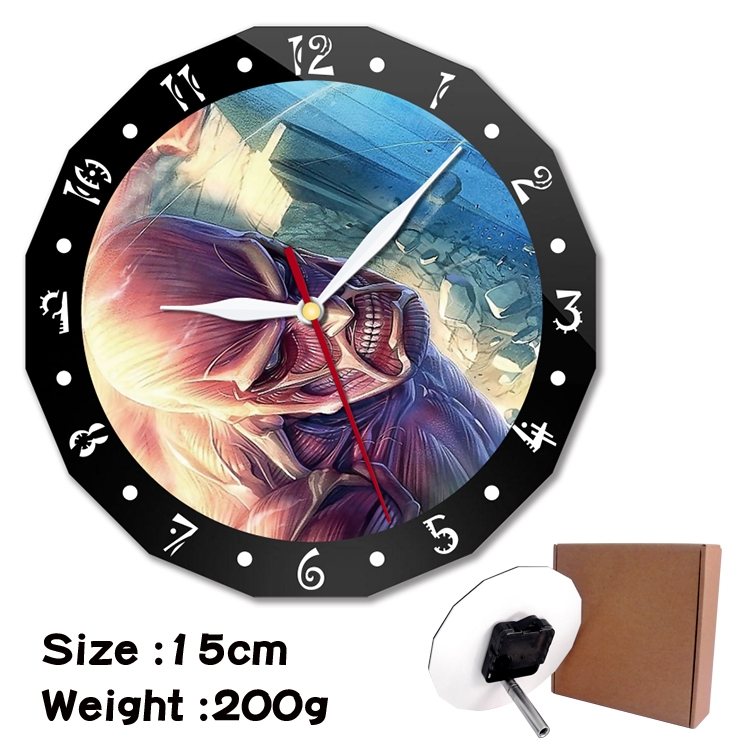 Shingeki no Kyojin Anime double acrylic wall clock alarm clock 15cm 200g
