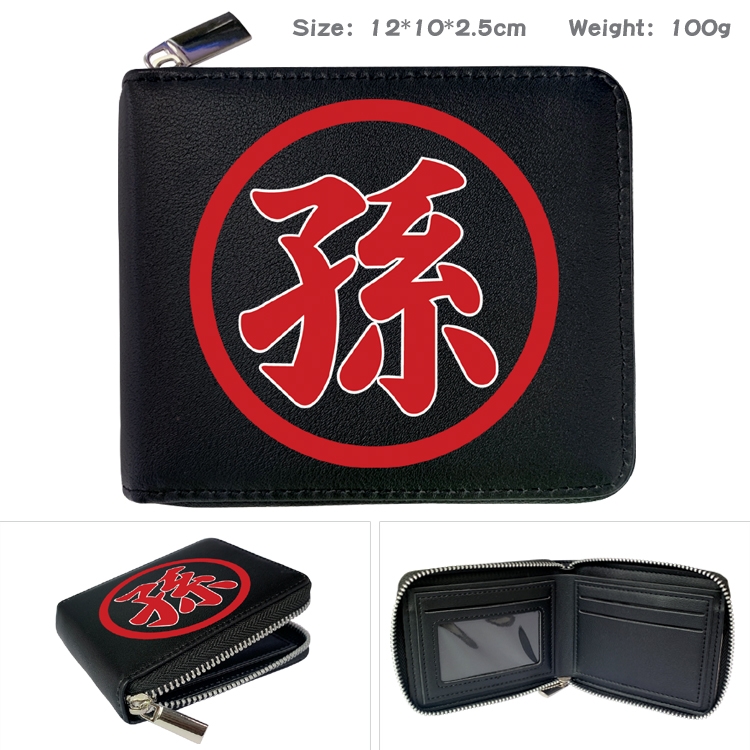 DRAGON BALL Anime Zipper UV printed bi-fold leather wallet 12x10x2.5cm 100g