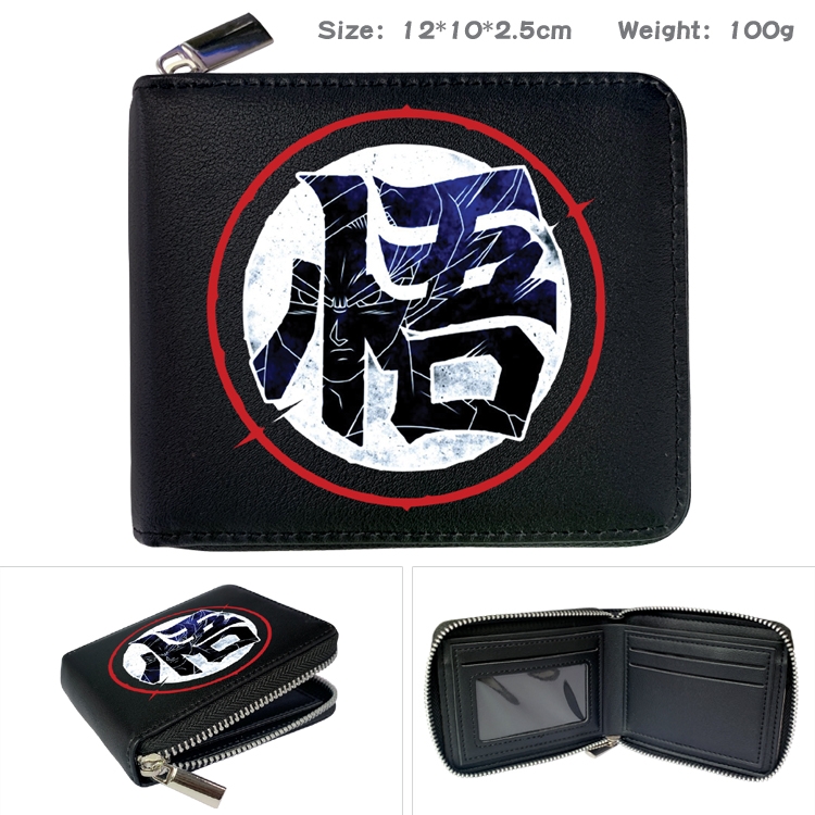 DRAGON BALL Anime Zipper UV printed bi-fold leather wallet 12x10x2.5cm 100g