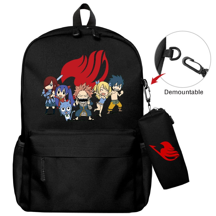 Fairy tail Anime student school bag backpack Pencil Bag combination