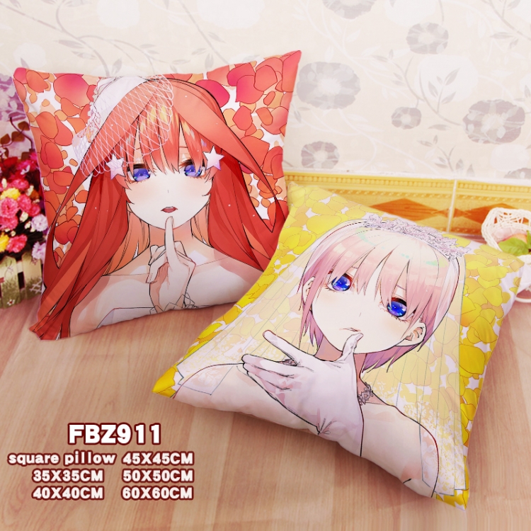 The Quintessential Qunintupiets Anime square full-color pillow cushion 45X45CM NO FILLING