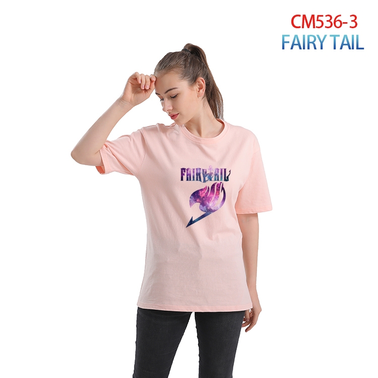 Fairy tail Women's Printed short-sleeved cotton T-shirt from S to 3XL  CM-536-3