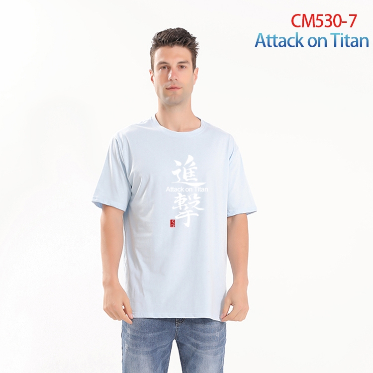 Shingeki no Kyojin Printed short-sleeved cotton T-shirt from S to 3XL CM-530-7