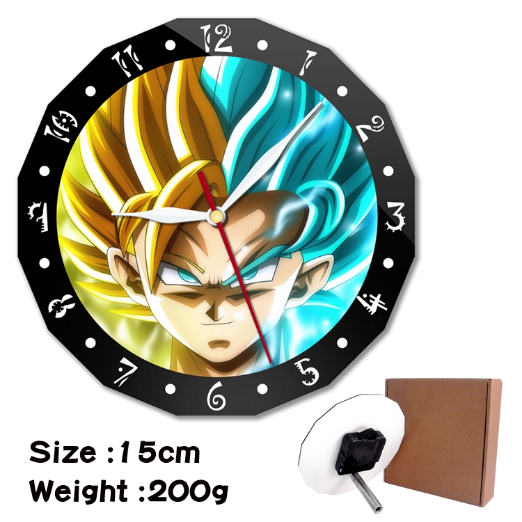 DRAGON BALL Anime double acrylic wall clock alarm clock 15cm 200g