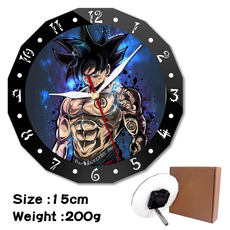 DRAGON BALL Anime double acrylic wall clock alarm clock 15cm 200g