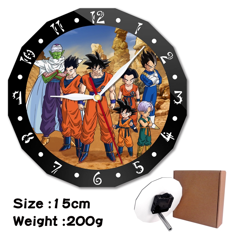 DRAGON BALL Anime double acrylic wall clock alarm clock 15cm 200g