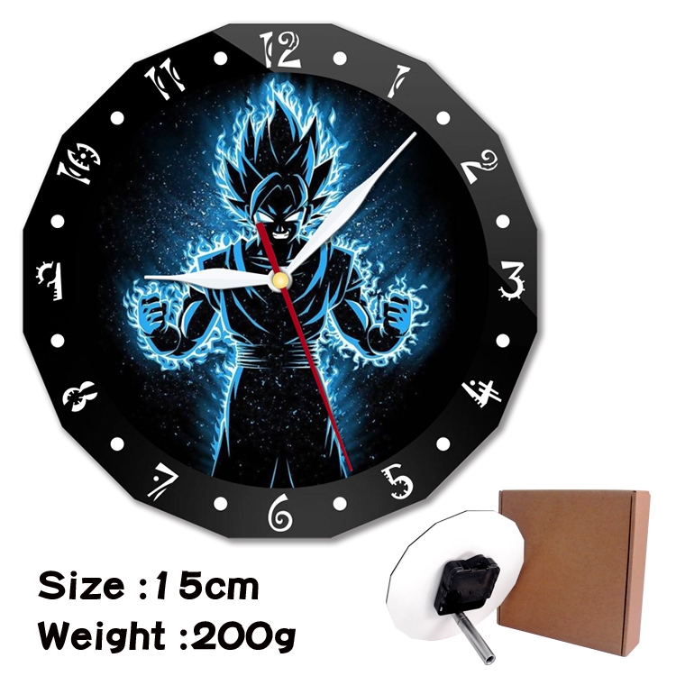 DRAGON BALL Anime double acrylic wall clock alarm clock 15cm 200g