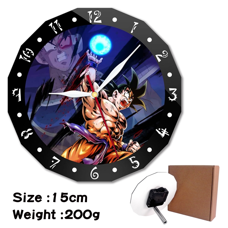 DRAGON BALL Anime double acrylic wall clock alarm clock 15cm 200g