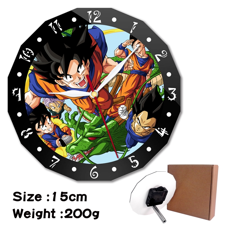 DRAGON BALL Anime double acrylic wall clock alarm clock 15cm 200g