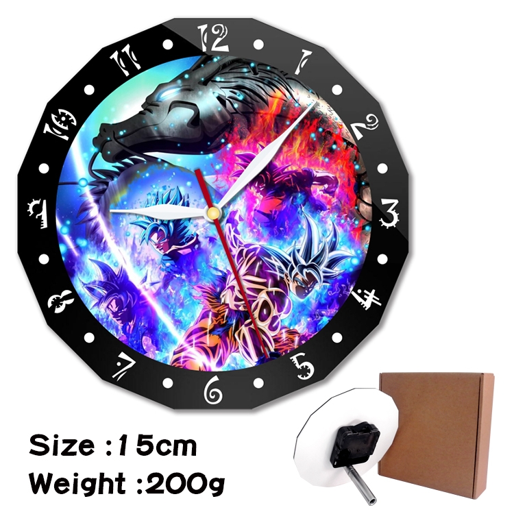 DRAGON BALL Anime double acrylic wall clock alarm clock 15cm 200g