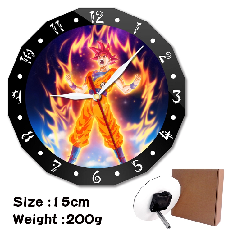 DRAGON BALL Anime double acrylic wall clock alarm clock 15cm 200g