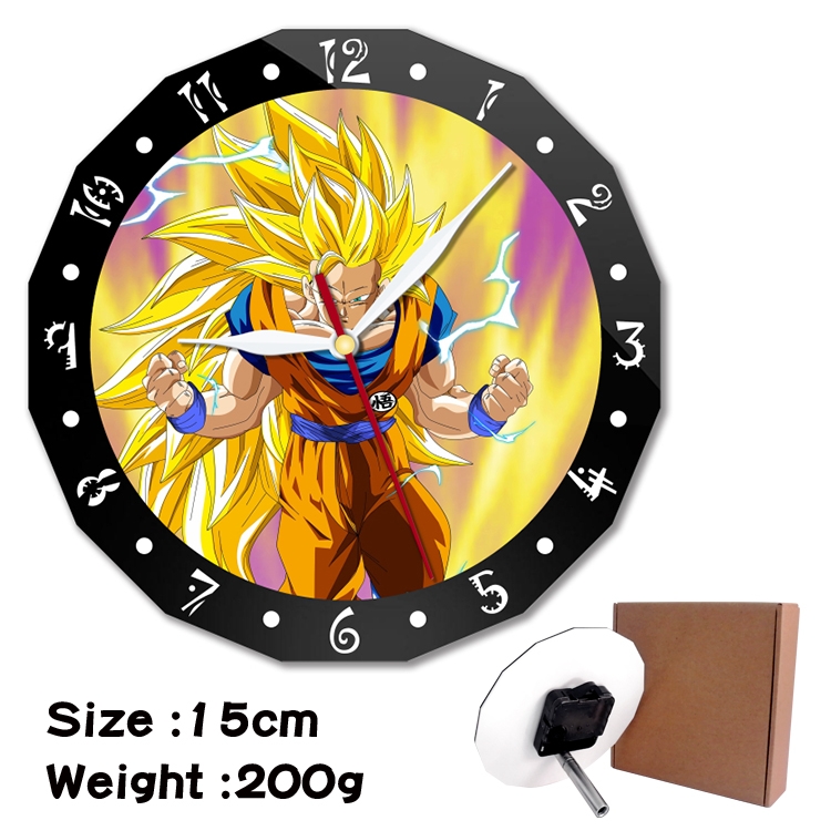 DRAGON BALL Anime double acrylic wall clock alarm clock 15cm 200g