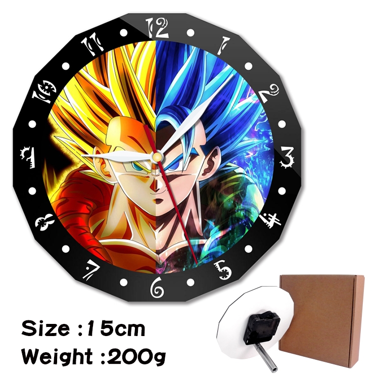 DRAGON BALL Anime double acrylic wall clock alarm clock 15cm 200g