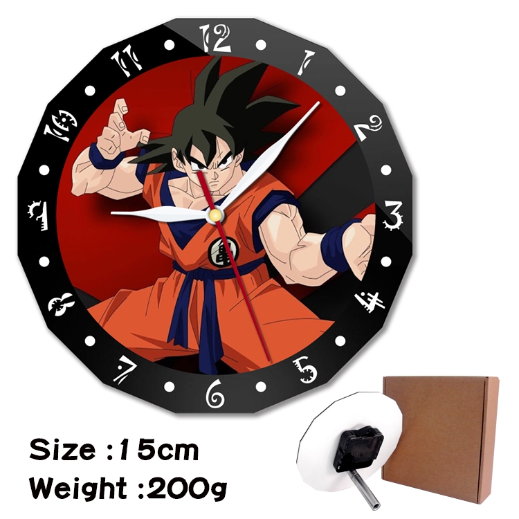 DRAGON BALL Anime double acrylic wall clock alarm clock 15cm 200g