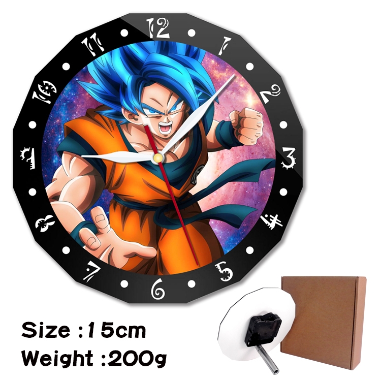 DRAGON BALL Anime double acrylic wall clock alarm clock 15cm 200g