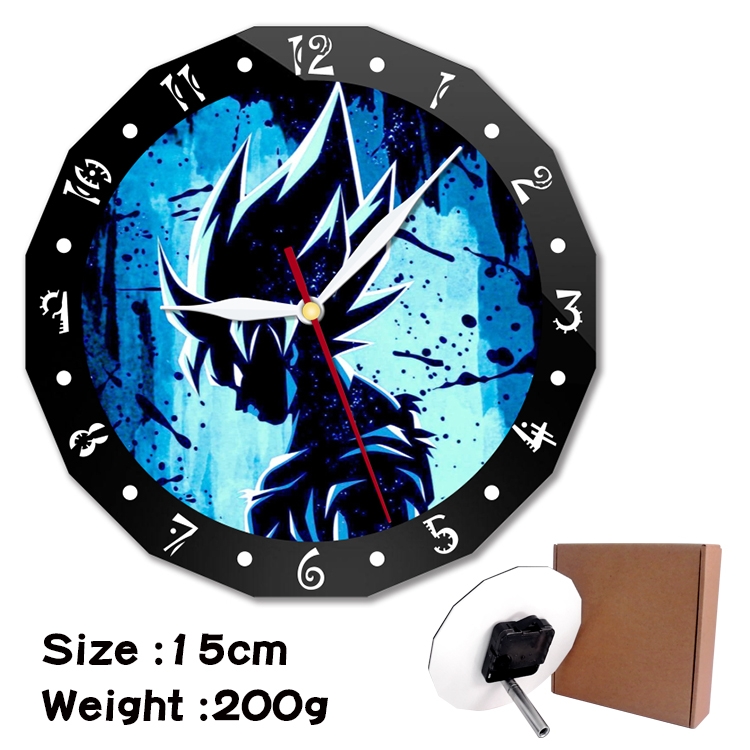 DRAGON BALL Anime double acrylic wall clock alarm clock 15cm 200g