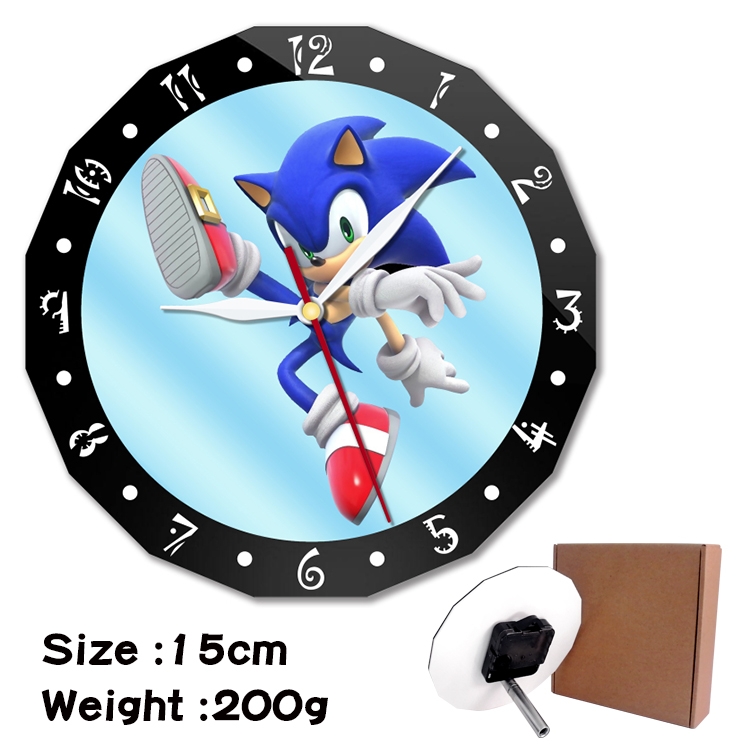 Sonic the Hedgehog Anime double acrylic wall clock alarm clock 15cm 200g