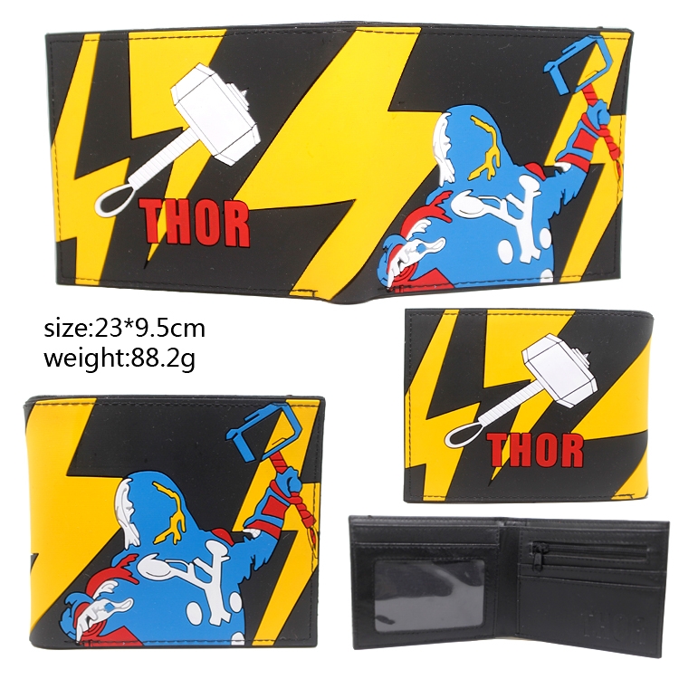 Thor Silicone PVC short two fold Wallet 9.5X23CM 86G