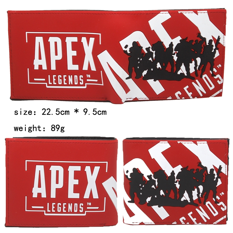 Apex Legends Silicone PVC short two fold Wallet 9.5X23CM 86G