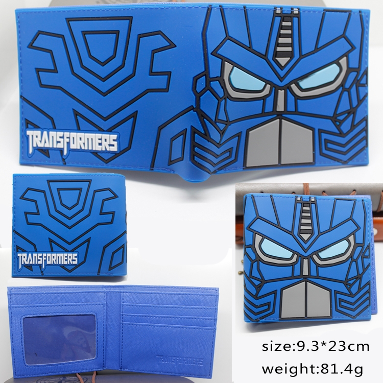 Transformers Silicone PVC short two fold Wallet 9.5X23CM 86G
