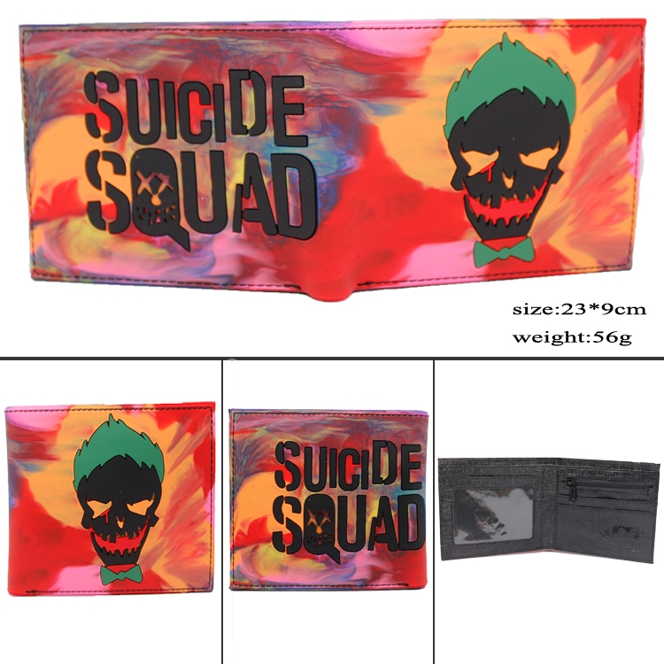 Suicide Squad Silicone PVC short two fold Wallet 9.5X23CM 86G