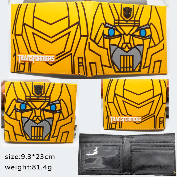 Transformers Silicone PVC short two fold Wallet 9.5X23CM 86G