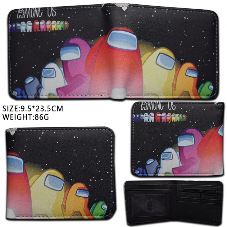 Among US PU short two fold Wallet 9.5X23.5CM 86G