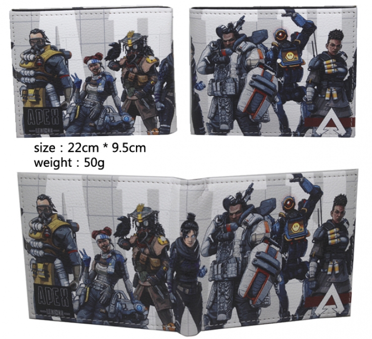 Apex Legends Apex Legends PU short two fold Wallet 9.5X23.5CM 86G