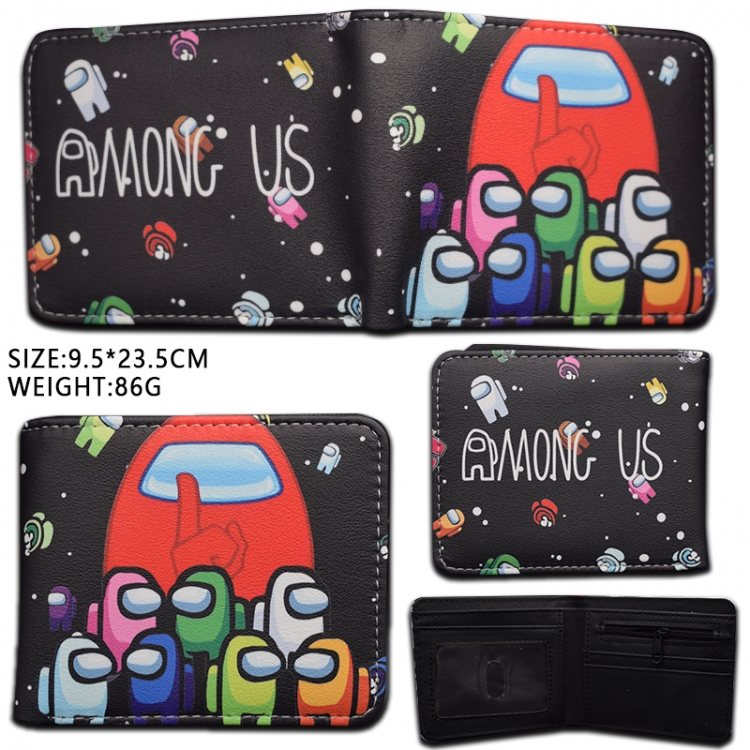 Among US PU short two fold Wallet 9.5X23.5CM 86G