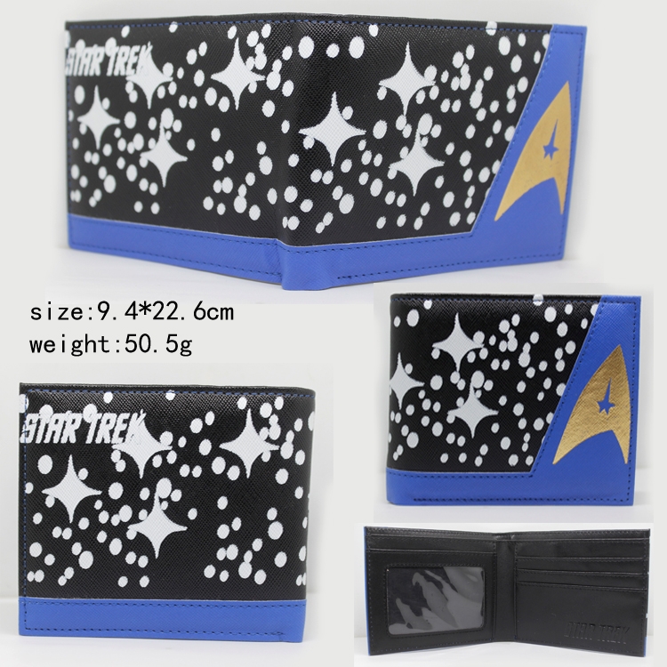 Star Trek PU short two fold Wallet 9.5X23.5CM 86G
