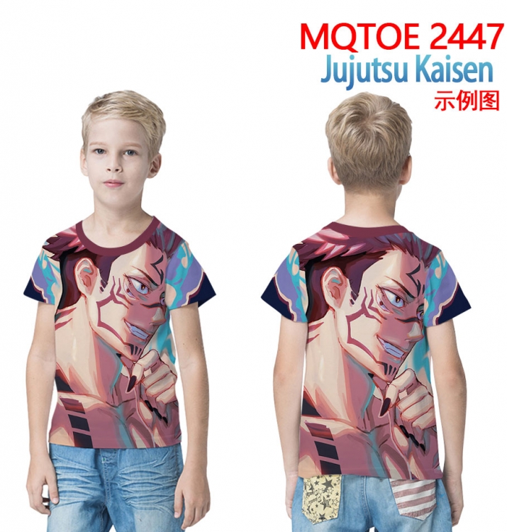 Jujutsu Kaisen full-color printed short-sleeved T-shirt 60 80 100 120 140  160 6 sizes for children MQTOE2447